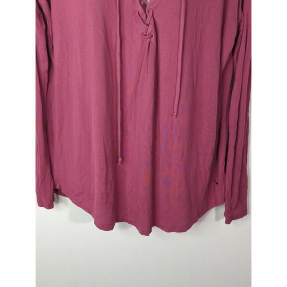 Pink Victoria’s Secret Lace up V-Neck Super Soft Modal Pullover Blouse Size M - Picture 5 of 11